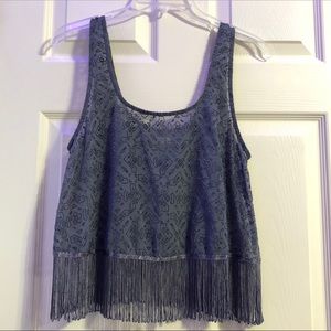 Hollister Sheer Gray Crop Top XS